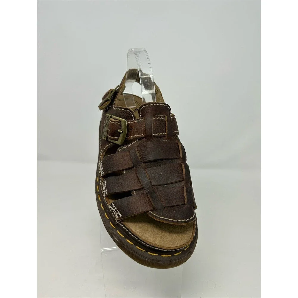 Dr. Martens Mens Fisherman Sandals Brown Double Buckle Platform Sole Size 10